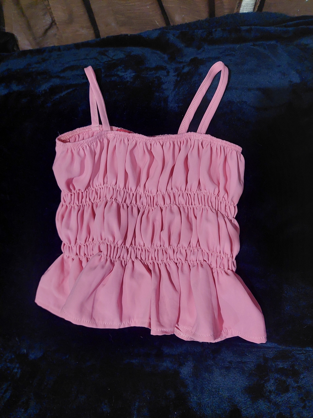 Pink Smocked Cami Tank Top Girl